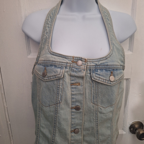 denim corset, with bags on the sides, size L and M, low back - Picture 7 of 10
